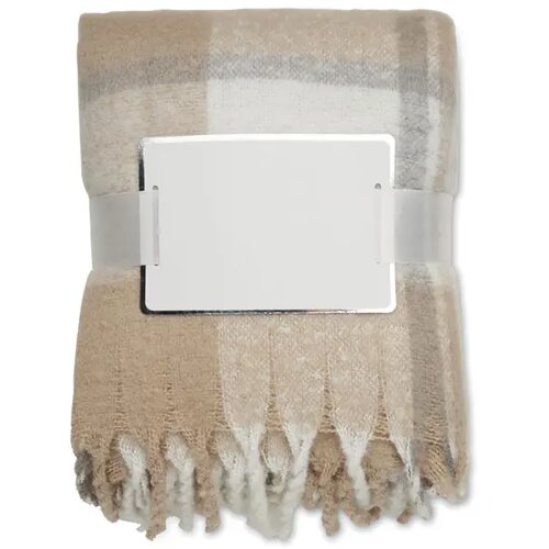 Geruite mohair deken Quet beige