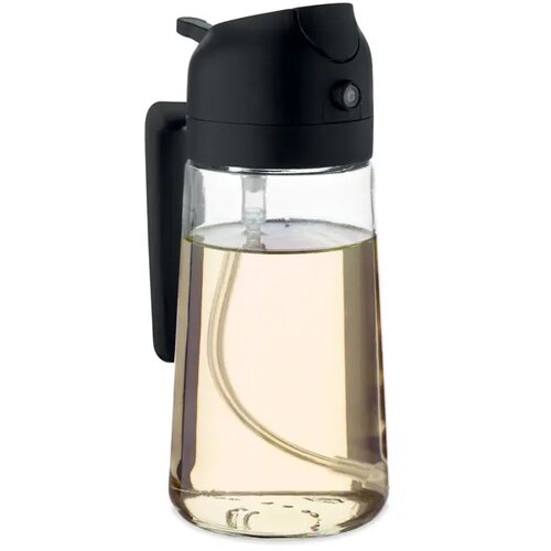 Glazen olie dispenser & spray Dip zwart