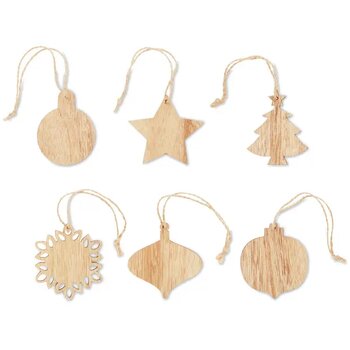 Houten kerstversiering set Chriset hout