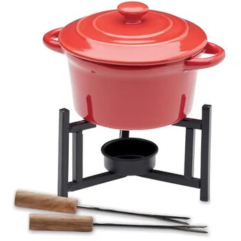 Keramische fondueset 300ml Big kase rood