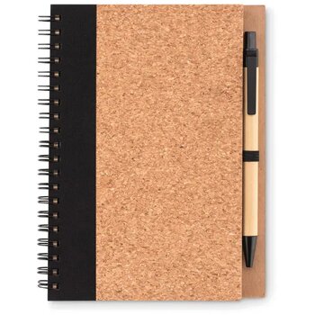 Kurk notitieboek met pen Sonora pluscork zwart Kurk notitieboek met pen Sonora pluscork zwart