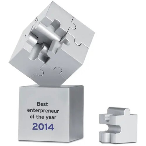 Metalen 3d puzzel Kubzle mat zilver