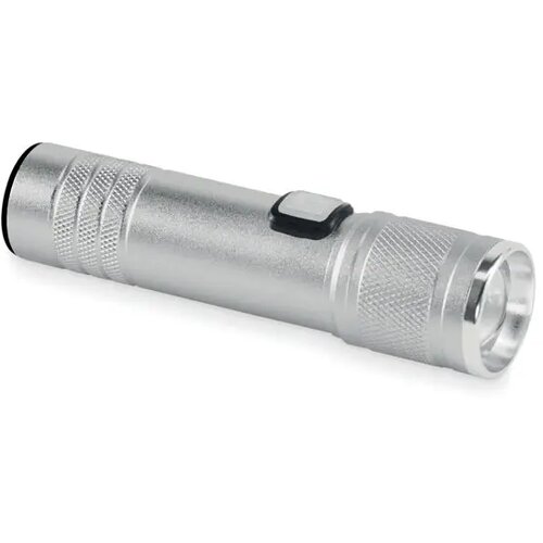 Oplaadbare cob zaklamp Flashra mat zilver