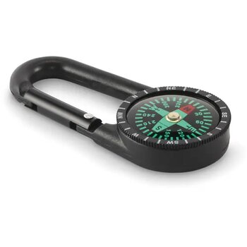 Outdoor kompas met karabijn Chaco zwart