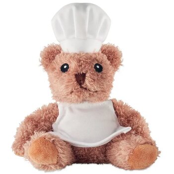 Pluche teddybeer chef-kok Teddchef wit