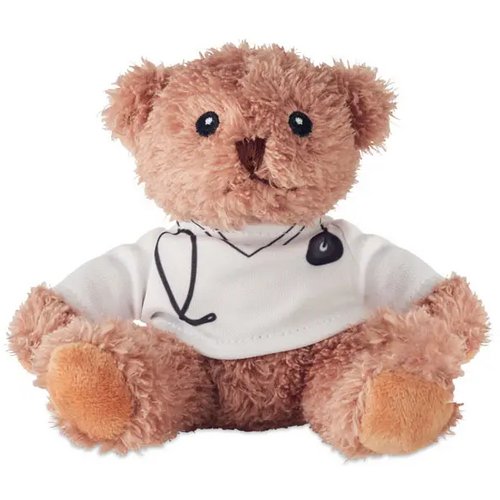 Pluche teddybeer dokter Doc wit