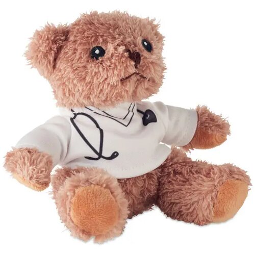 Pluche teddybeer dokter Doc wit