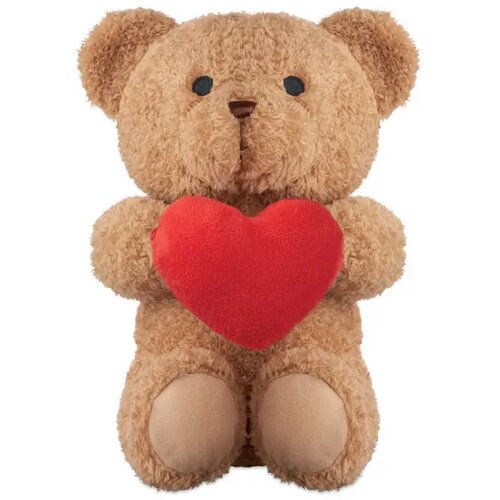 Pluche teddybeer met hart 23cm Snuggle rood