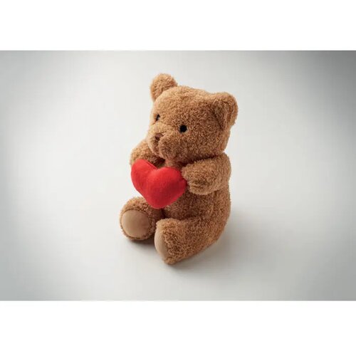 Pluche teddybeer met hart 23cm Snuggle rood