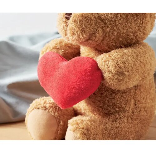 Pluche teddybeer met hart 23cm Snuggle rood