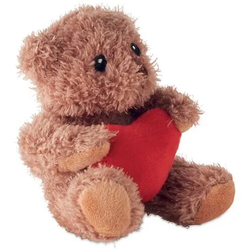 Pluche teddybeer met hart Cuddle rood