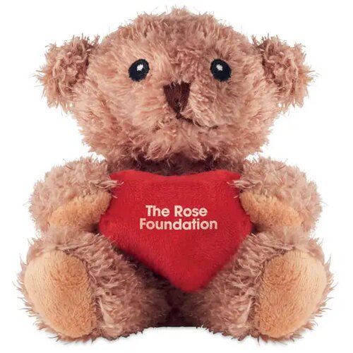 Pluche teddybeer met hart Cuddle rood