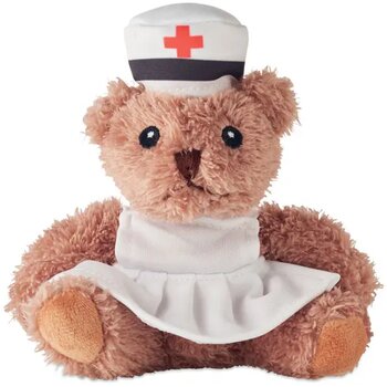 Pluche teddybeer verpleegster Nurse wit