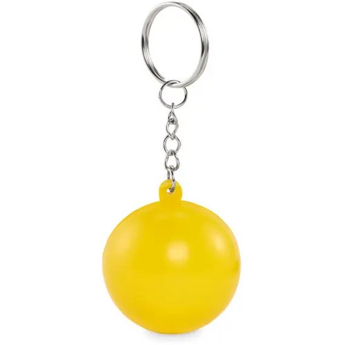Pu balvormige sleutelhanger Cirkely geel