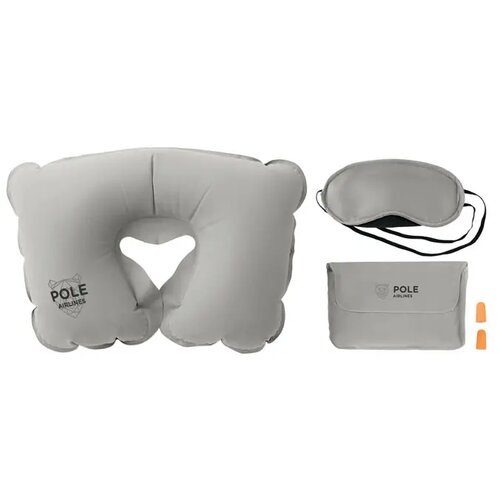 Reisset met kussen en masker Travelplus grijs