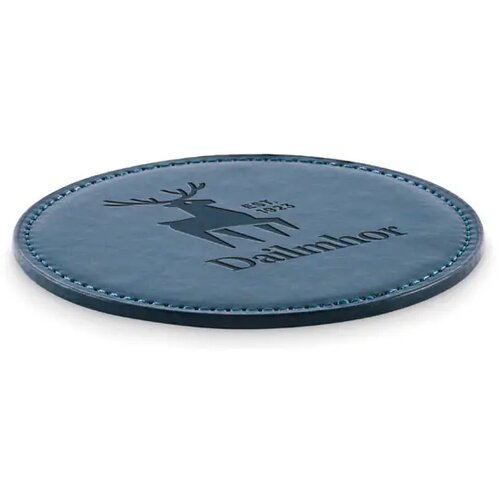 Ronde onderzetter in pu Posa marineblauw