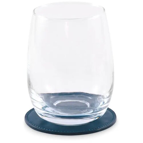 Ronde onderzetter in pu Posa marineblauw