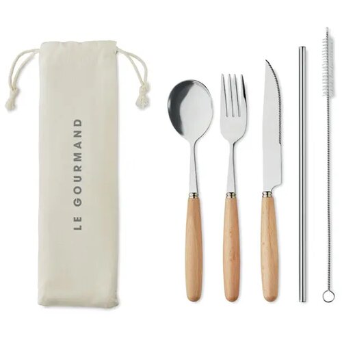 Rvs bestekset Custa set beige