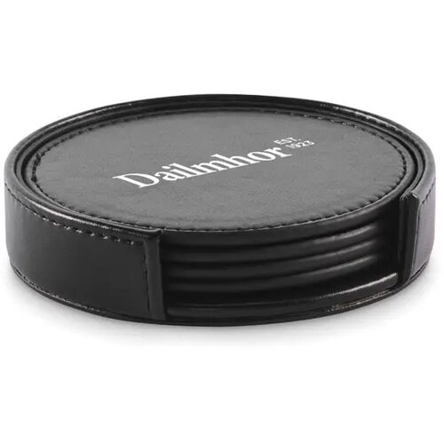 Set van 4 pu onderzetters Posa set zwart