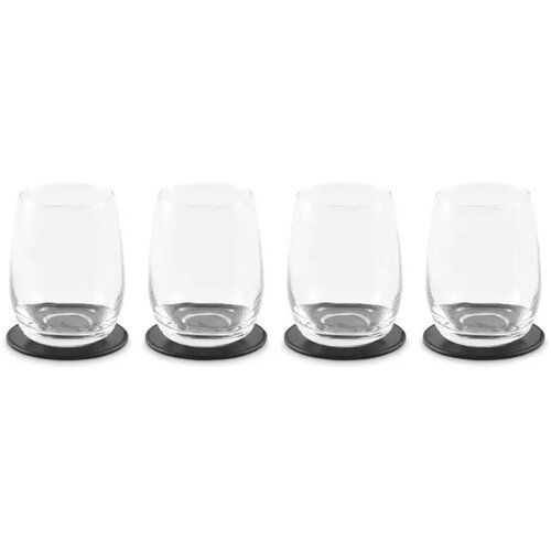 Set van 4 pu onderzetters Posa set zwart