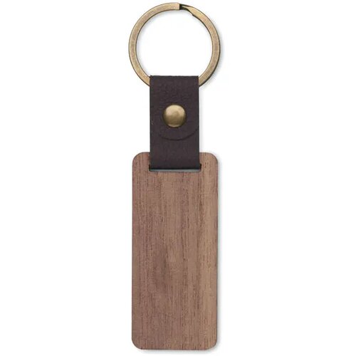 Sleutelhanger notenhout en pu Nawkey hout