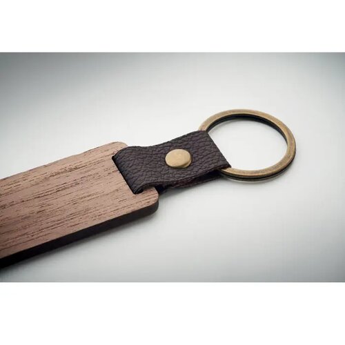 Sleutelhanger notenhout en pu Nawkey hout