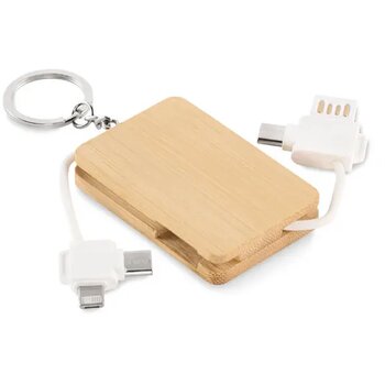 Sleutelhanger oplaadkabel Bupow hout