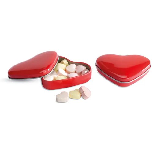 Snoepjes in metalen doosje Lovemint rood