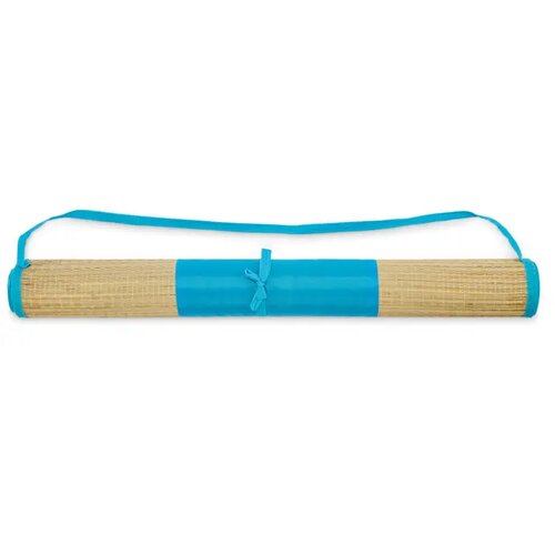 Strandmat van natuurlijk stro Rafia turquoise
