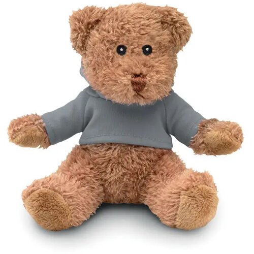 Teddybeer met sweatshirt Johnny grijs
