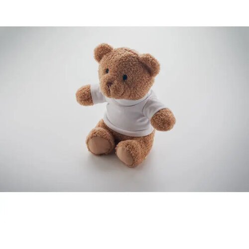 Teddybeer met t-shirt 23cm Jackie wit