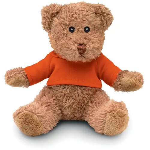 Teddybeer met t-shirt Johnny t oranje