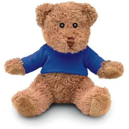 Teddybeer met t-shirt Johnny t blauw