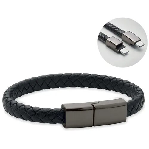 Type-c kabel armband Fauleti charge zwart