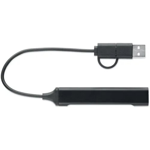 Usb 4-poorts hub 19 cm Current zwart