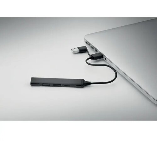 Usb 4-poorts hub 19 cm Current zwart