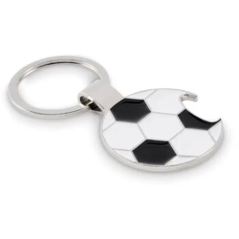 Voetbal hanger flesopener Open goal wit/zwart