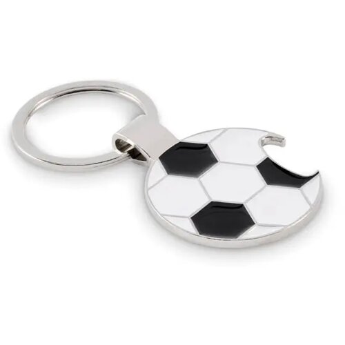 Voetbal hanger flesopener Open goal wit/zwart