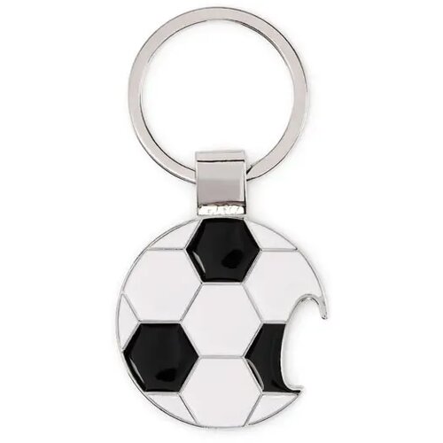 Voetbal hanger flesopener Open goal wit/zwart
