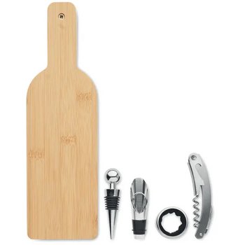 Wijnset in flesvorm Vinovault set hout