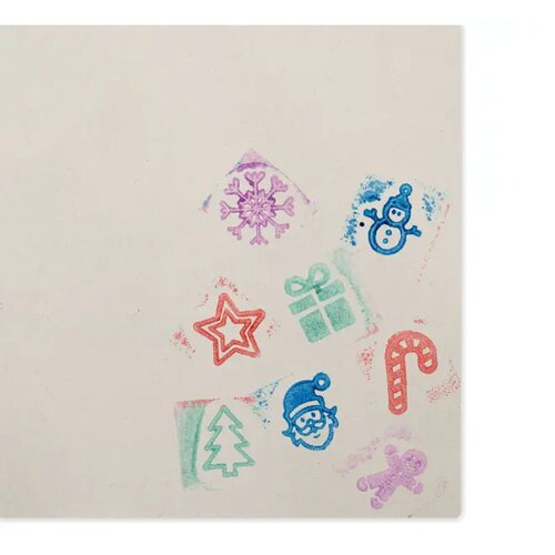 8 houten kerststempelset Stampie beige