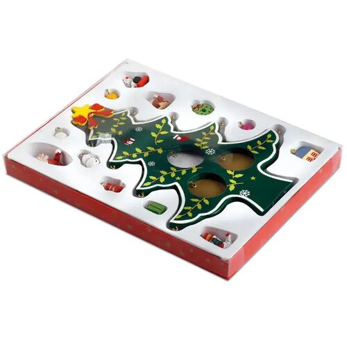 Houten kerstboom met decoratie Woodtree groen