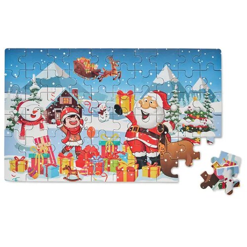 Houten kerstpuzzel in blik Pazuru mix