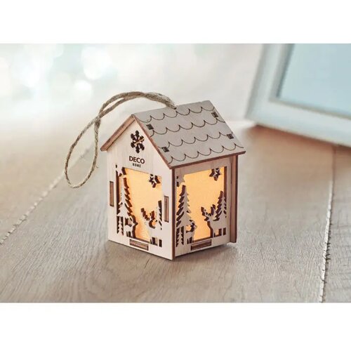 Huisje met licht Ponia hout