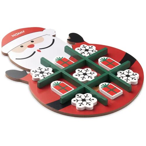 Kerstmis houten tic tac toe Hohotoe rood