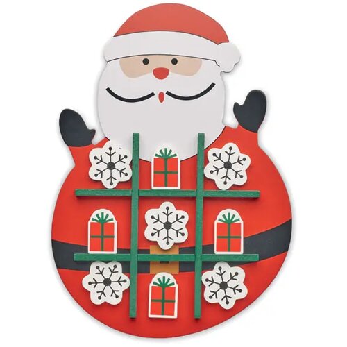 Kerstmis houten tic tac toe Hohotoe rood