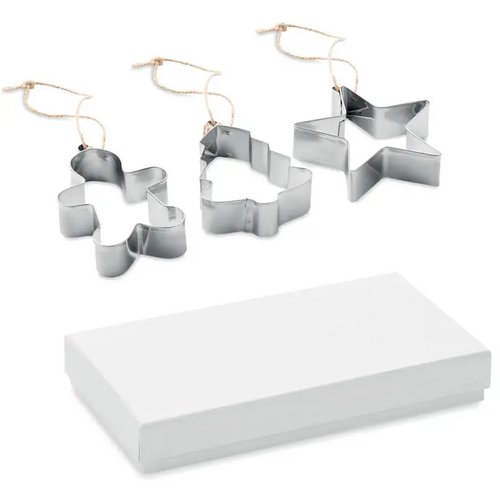 Koekvormpjes Cuqui set mat zilver