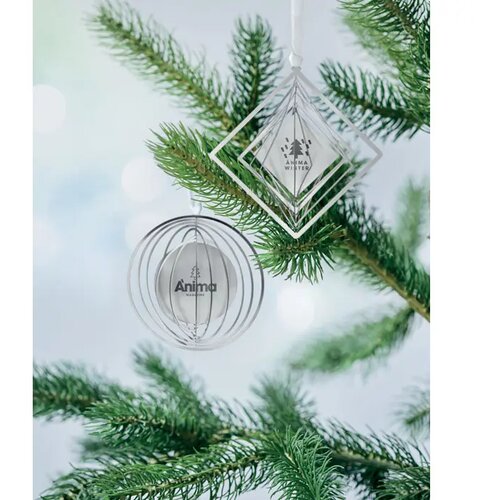 Ronde kerstdecoratie Buno zilver