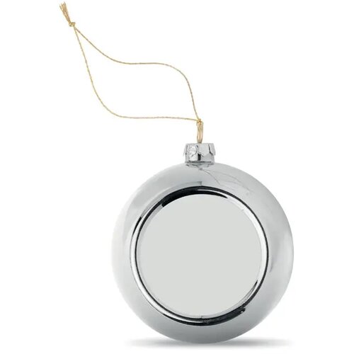 Sublimatie kerstbal Happy ball zilver