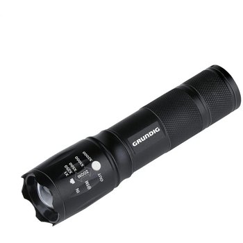 Grundig 1W Led-Torch Zoom Zaklamp Zwart